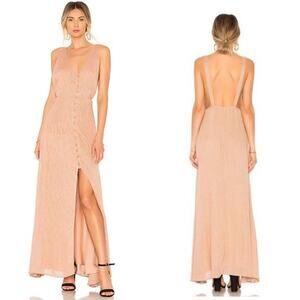 House of Harlow Shane Dress Maxi Button Front Low Back Sz Small